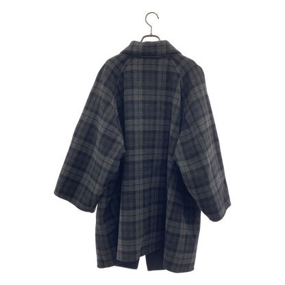 Balenciaga Checked Flannel Coat 34 Gray