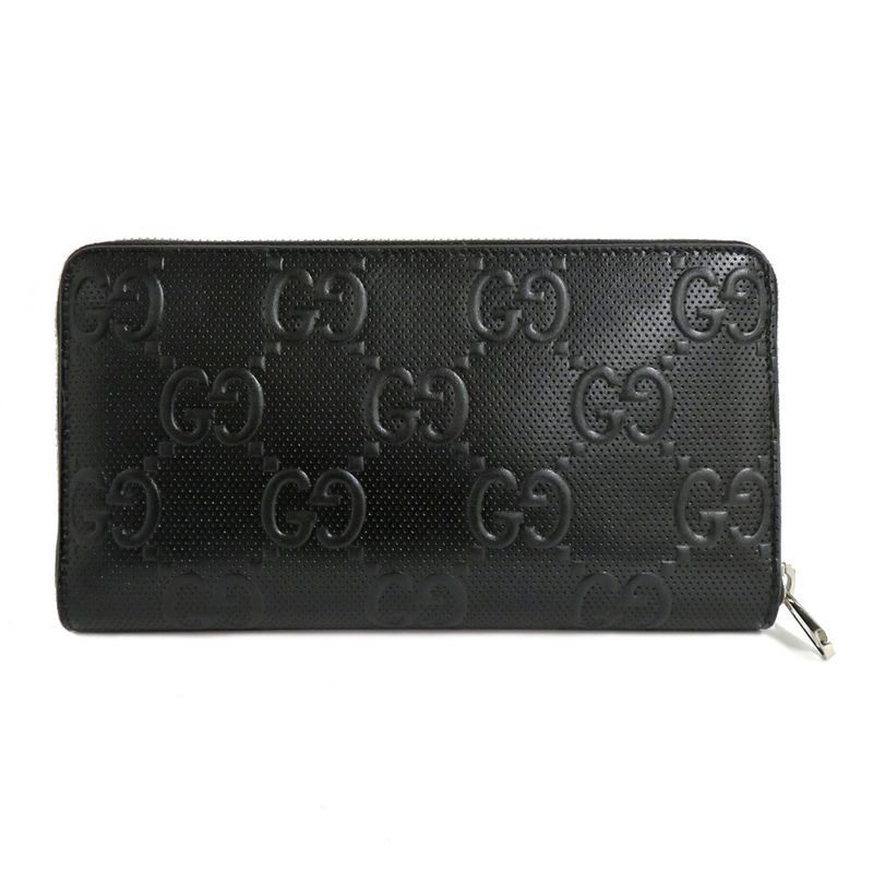 Gucci Zip Around Organizer Wallet GG Embossed Black