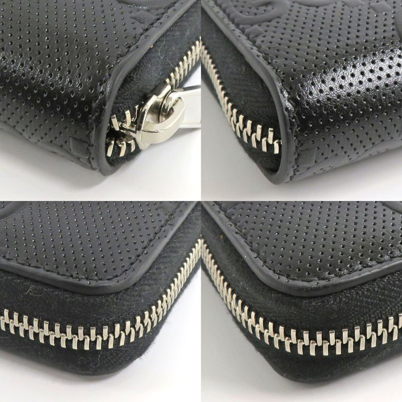 Gucci Zip Around Organizer Wallet GG Embossed Black