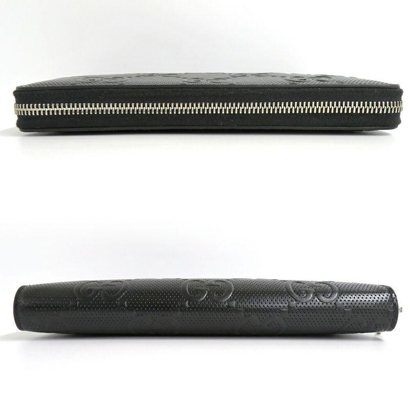 Gucci Zip Around Organizer Wallet GG Embossed Black