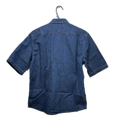 Hermes Denim Short Sleeve Shirt with Buttons 38 Blue