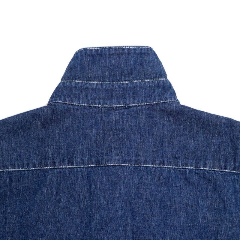 Hermes Denim Short Sleeve Shirt with Buttons 38 Blue