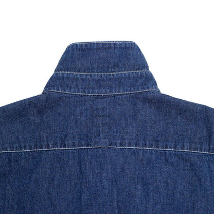 Hermes Denim Short Sleeve Shirt with Buttons 38 Blue