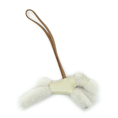 Hermes Buddy Charm Cles Chai White Brown Agneau Milo Muton Bag