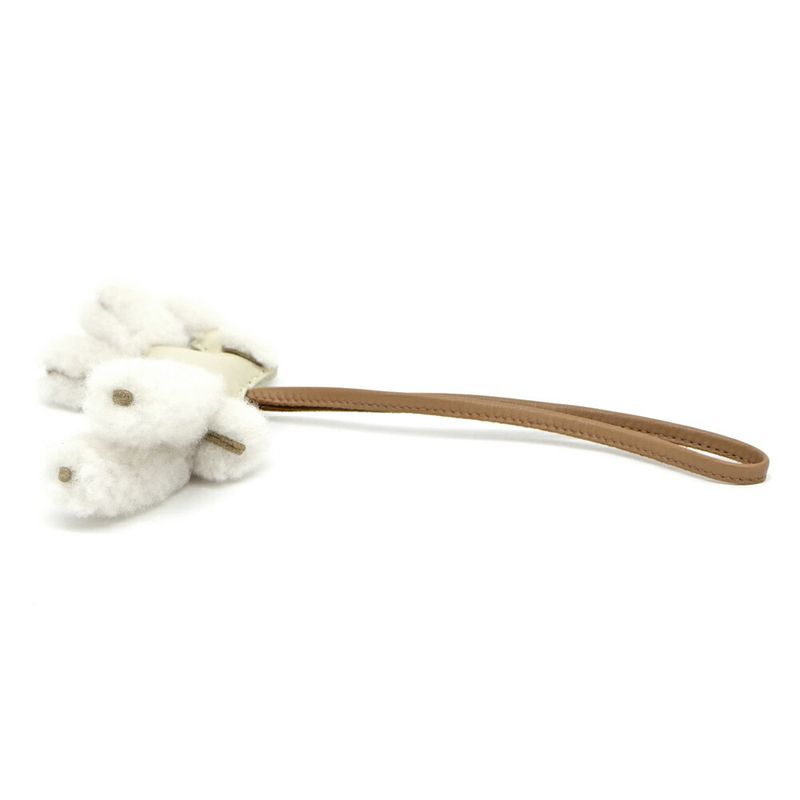 Hermes Buddy Charm Cles Chai White Brown Agneau Milo Muton Bag