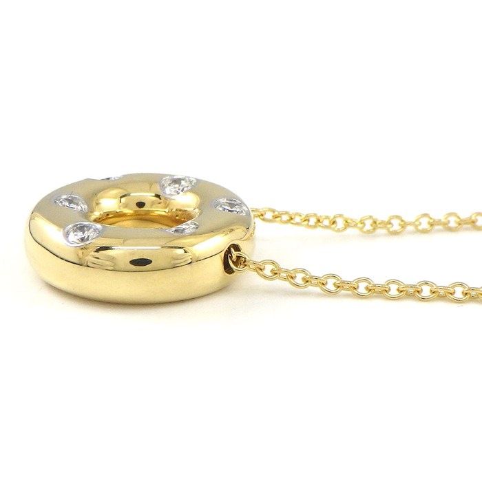 Tiffany & Co. Necklace Dots Circle 6 Points Diamond 18K Yellow Gold