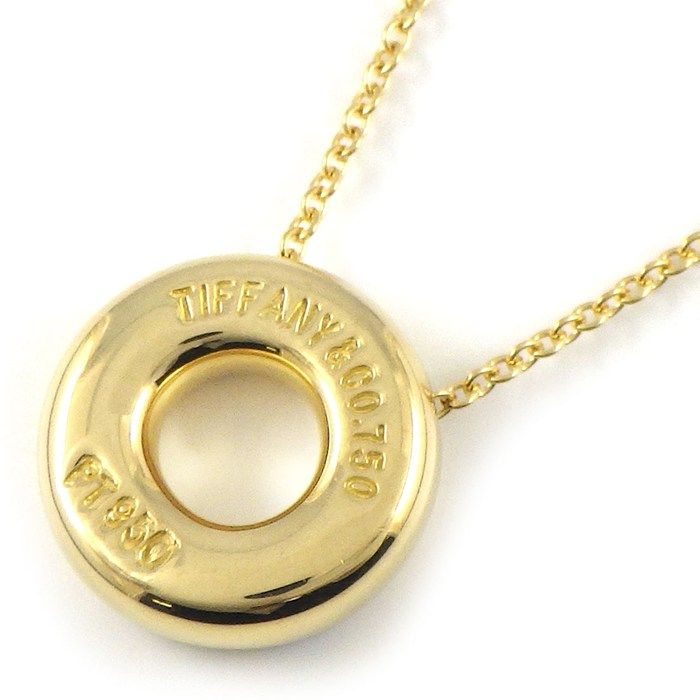 Tiffany & Co. Necklace Dots Circle 6 Points Diamond 18K Yellow Gold