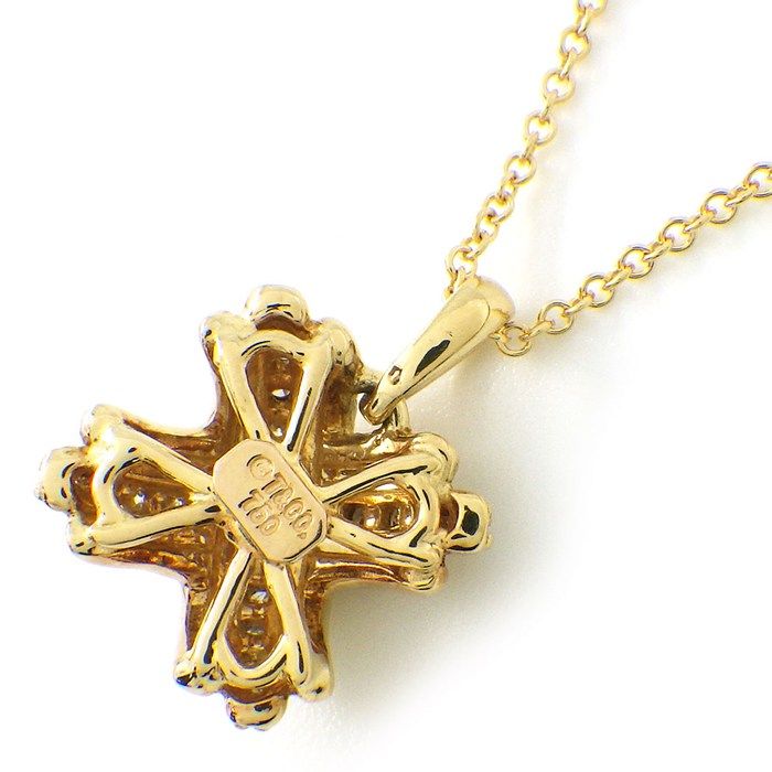 Tiffany & Co. Necklace Signature Cross Diamond 18K Yellow Gold