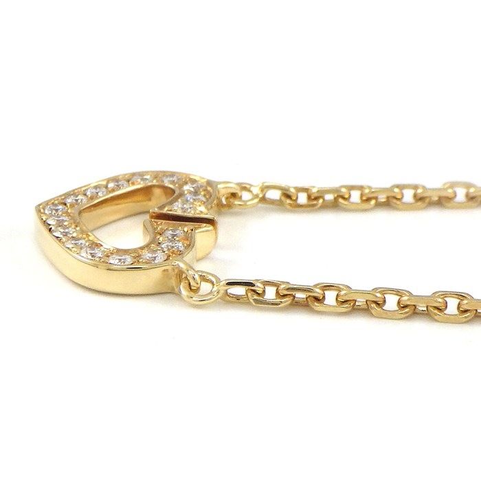 Cartier Necklace C Heart Diamond 18K Yellow Gold