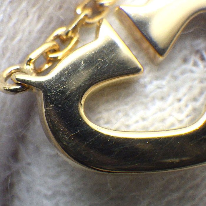 Cartier Necklace C Heart Diamond 18K Yellow Gold