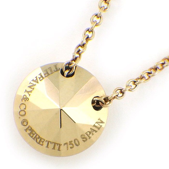 Tiffany & Co. Necklace Faceted Cut Diamond Motif 18K Yellow Gold