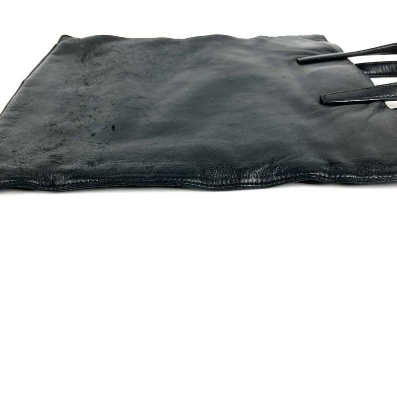 Loewe Handbag Logo Vertical Shape Tote Leather Black