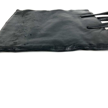 Loewe Handbag Logo Vertical Shape Tote Leather Black