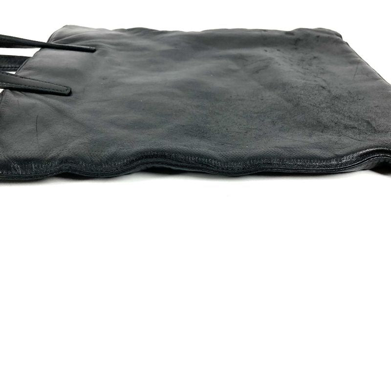 Loewe Handbag Logo Vertical Shape Tote Leather Black