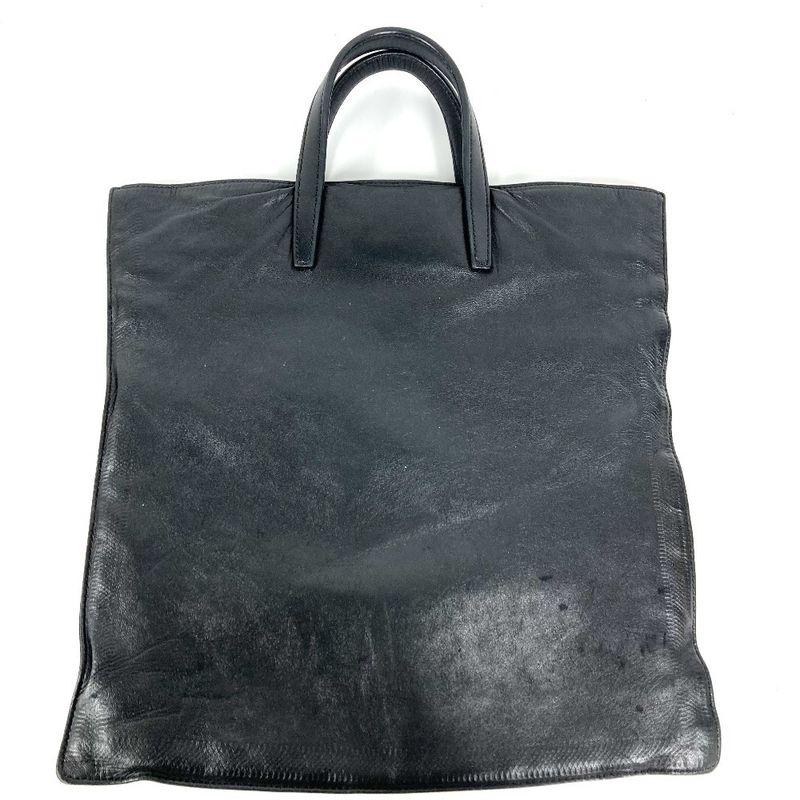 Loewe Handbag Logo Vertical Shape Tote Leather Black