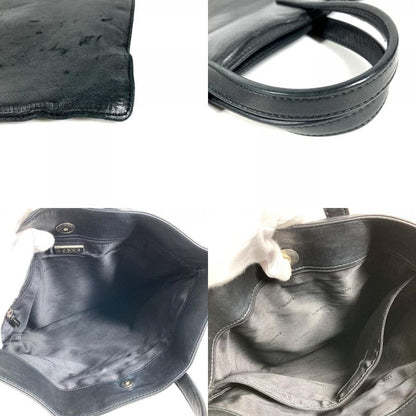 Loewe Handbag Logo Vertical Shape Tote Leather Black