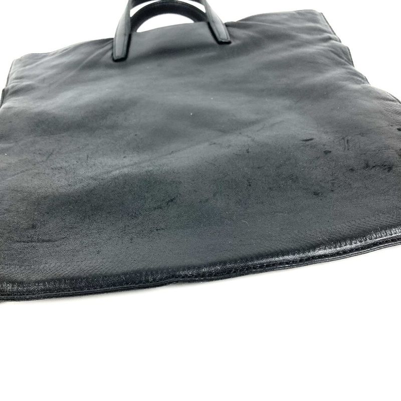 Loewe Handbag Logo Vertical Shape Tote Leather Black