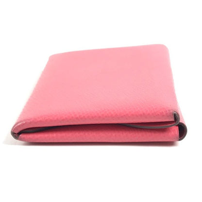 Hermes Bifold Wallet Calvi Duo Epsom Rose Azalea Pink