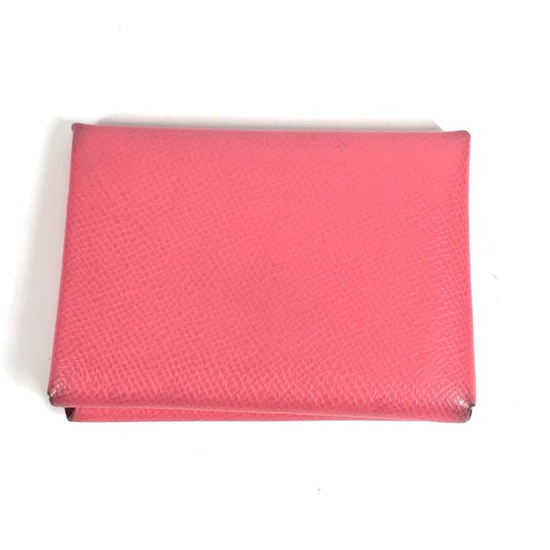 Hermes Bifold Wallet Calvi Duo Epsom Rose Azalea Pink