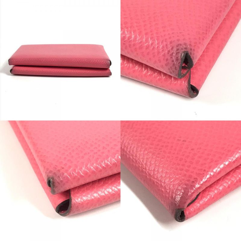 Hermes Bifold Wallet Calvi Duo Epsom Rose Azalea Pink
