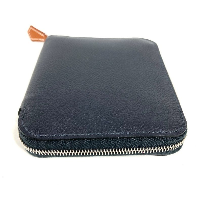 Hermes Bifold Wallet Azap Silk in Compact Leather Navy