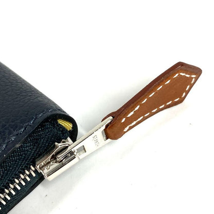 Hermes Bifold Wallet Azap Silk in Compact Leather Navy