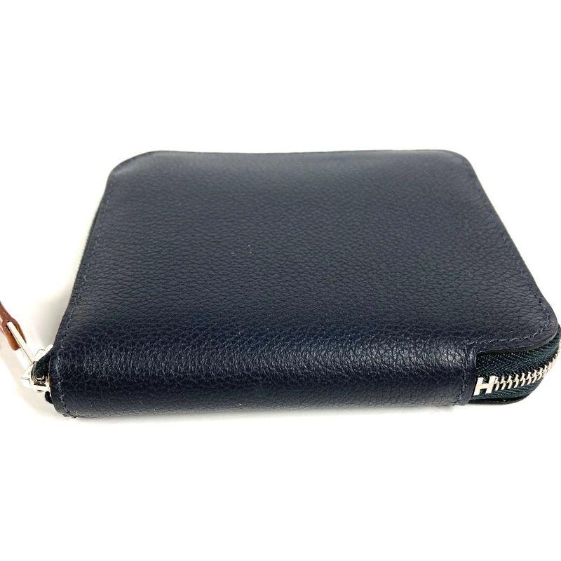 Hermes Bifold Wallet Azap Silk in Compact Leather Navy