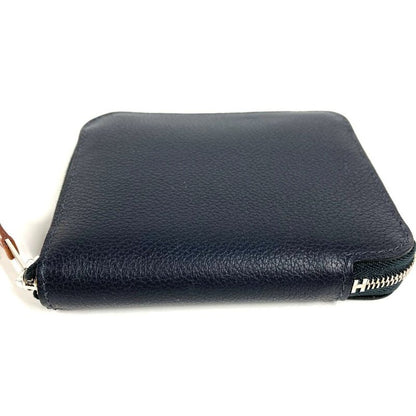 Hermes Bifold Wallet Azap Silk in Compact Leather Navy