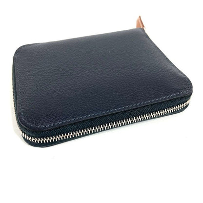 Hermes Bifold Wallet Azap Silk in Compact Leather Navy
