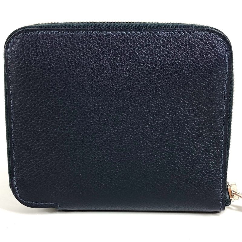 Hermes Bifold Wallet Azap Silk in Compact Leather Navy