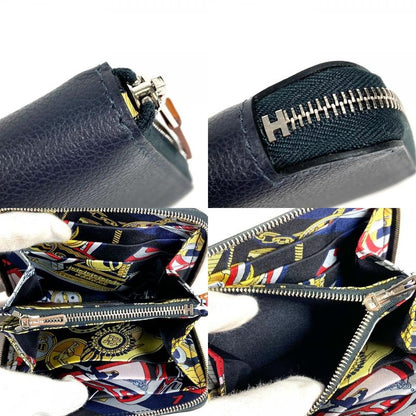 Hermes Bifold Wallet Azap Silk in Compact Leather Navy