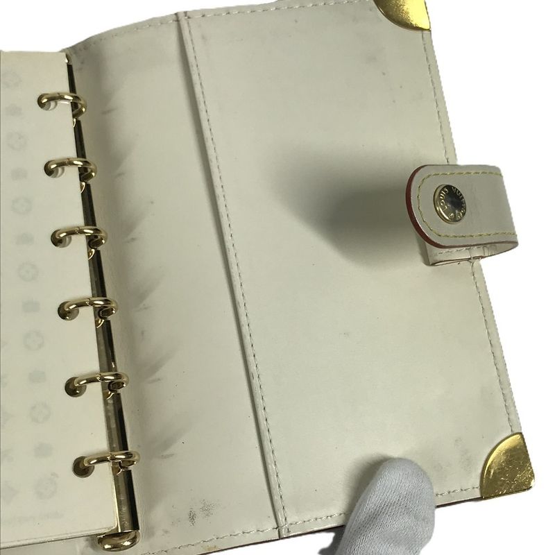 Louis Vuitton Notebook Cover Agenda PM Suhali Leather White