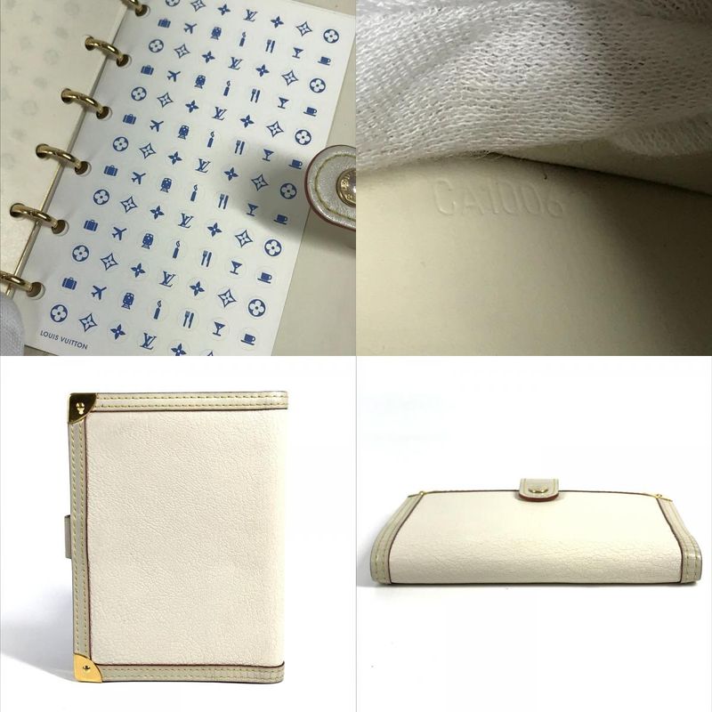 Louis Vuitton Notebook Cover Agenda PM Suhali Leather White