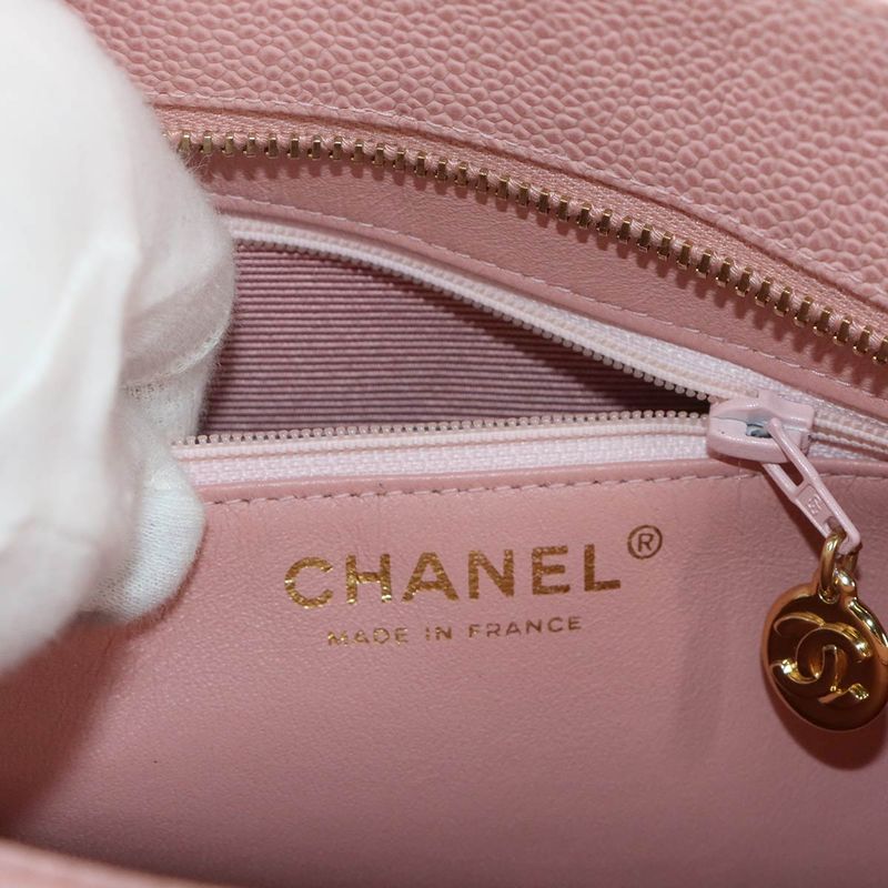 Chanel Medallion Tote Caviar Leather Pink Gold Vintage