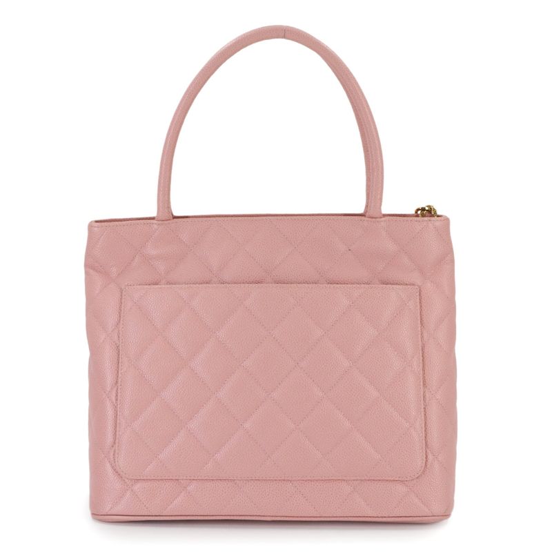 Chanel Medallion Tote Caviar Leather Pink Gold Vintage