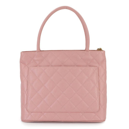 Chanel Medallion Tote Caviar Leather Pink Gold Vintage