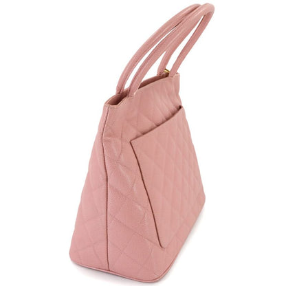 Chanel Medallion Tote Caviar Leather Pink Gold Vintage