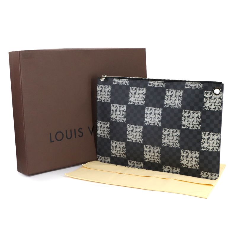 Louis Vuitton Damier Graphite Christopher Nemes Pochette Jour Clutch