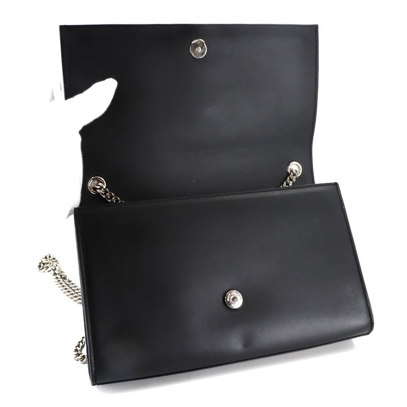 Saint Laurent Kate Chain Shoulder Bag Leather Black Medium