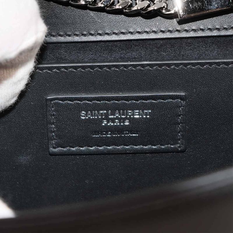 Saint Laurent Kate Chain Shoulder Bag Leather Black Medium
