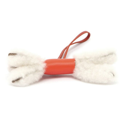 Hermes Buddy Charm Orange Poppy Carnelian White Agneau Milo Mouton