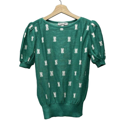 Dior Short Sleeve Sweater M Blue Green White