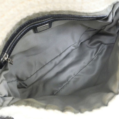 Fendi Mamma Bucket Knit White Silver Handbag