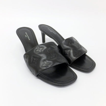 Louis Vuitton Revival Line Mule Sandals Black Calf Leather