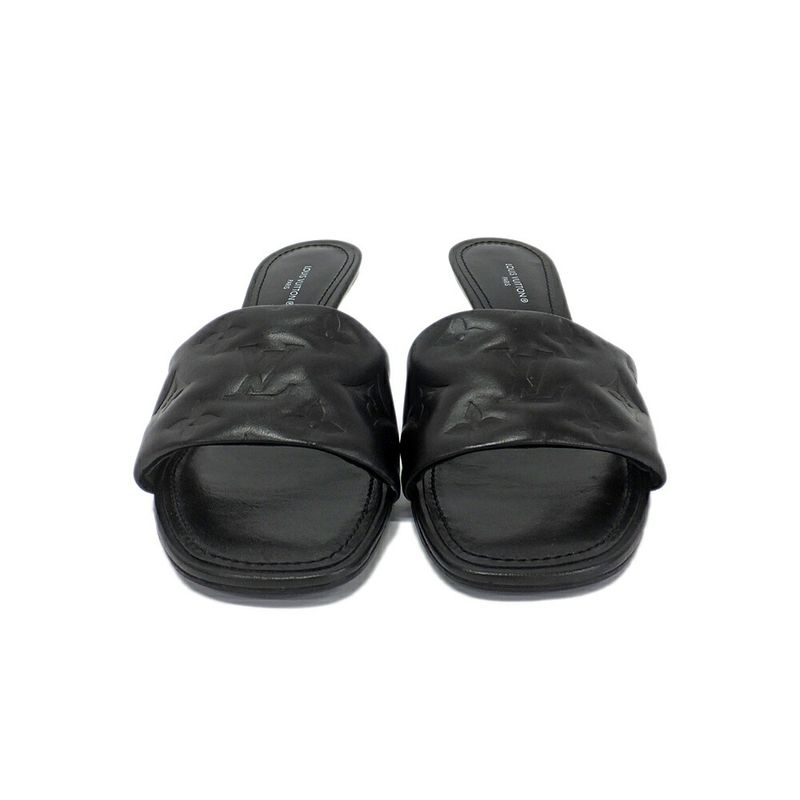 Louis Vuitton Revival Line Mule Sandals Black Calf Leather