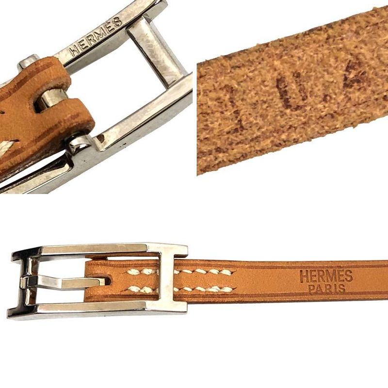 Hermes Leather Bracelet Choker Brown