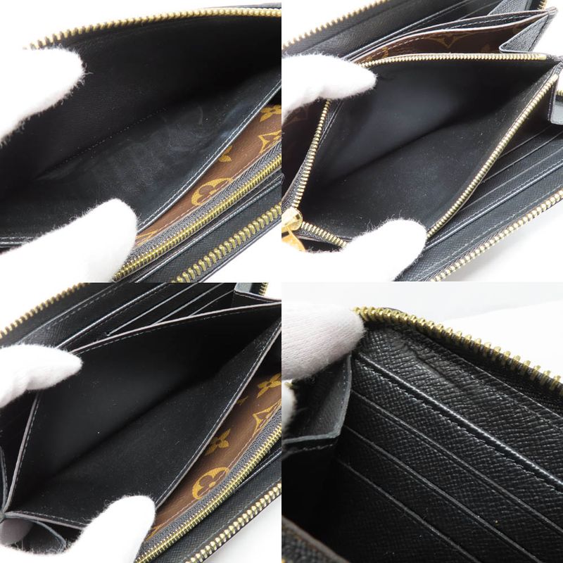 Louis Vuitton Zippy Wallet Monogram Retiro Noir Black Round