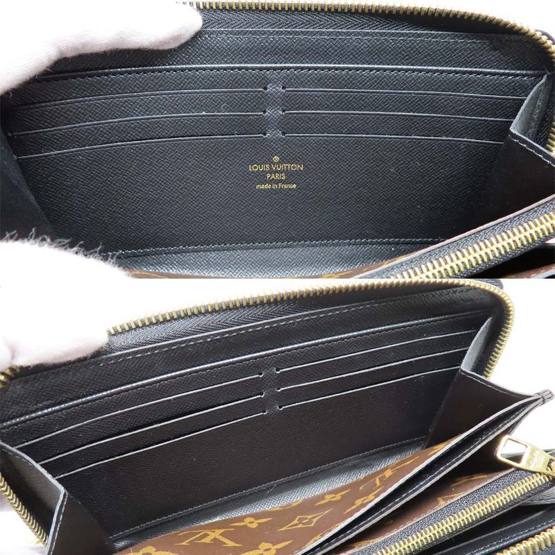 Louis Vuitton Zippy Wallet Monogram Retiro Noir Black Round