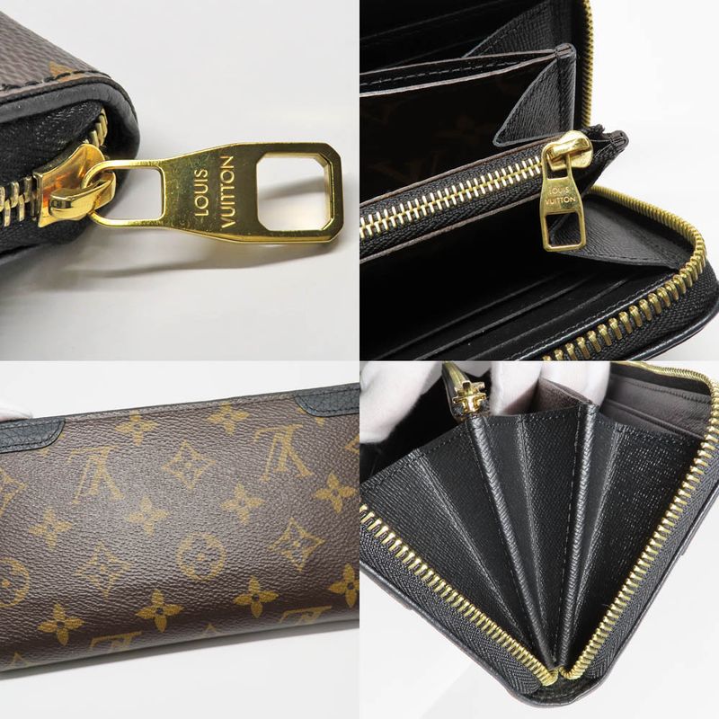 Louis Vuitton Zippy Wallet Monogram Retiro Noir Black Round