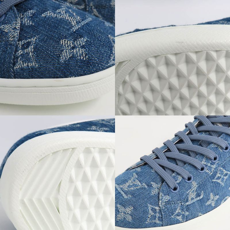 Louis Vuitton Luxembourg Line Sneakers Monogram Denim 8 Blue White